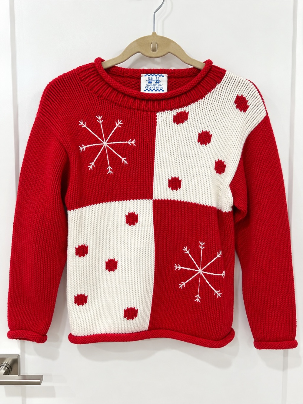 Vintage Kevvy’s Kids Christmas Snowflake Sweater Size L 10–12